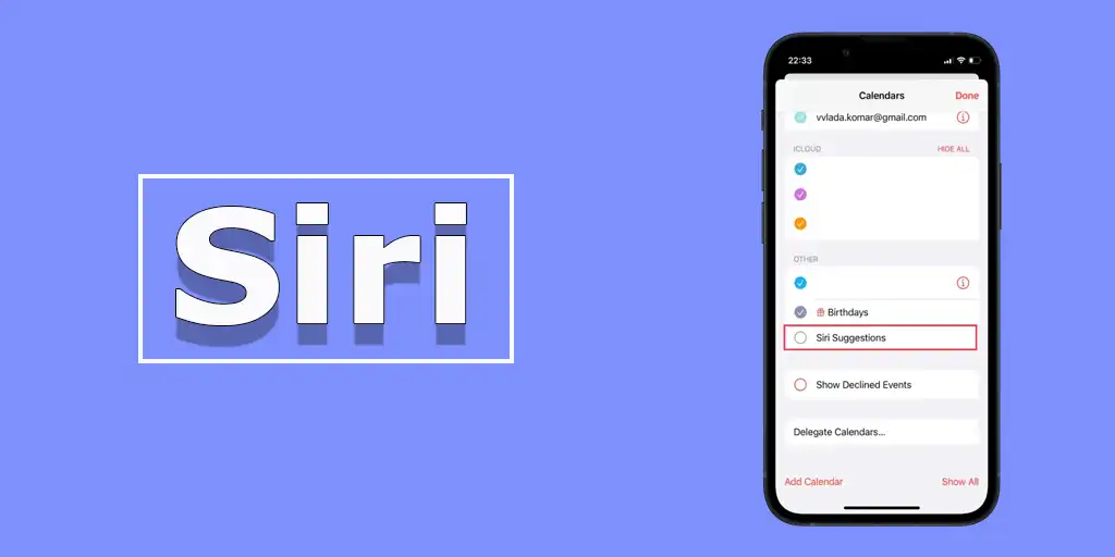 Como ocultar sugestões da Siri no Calendário