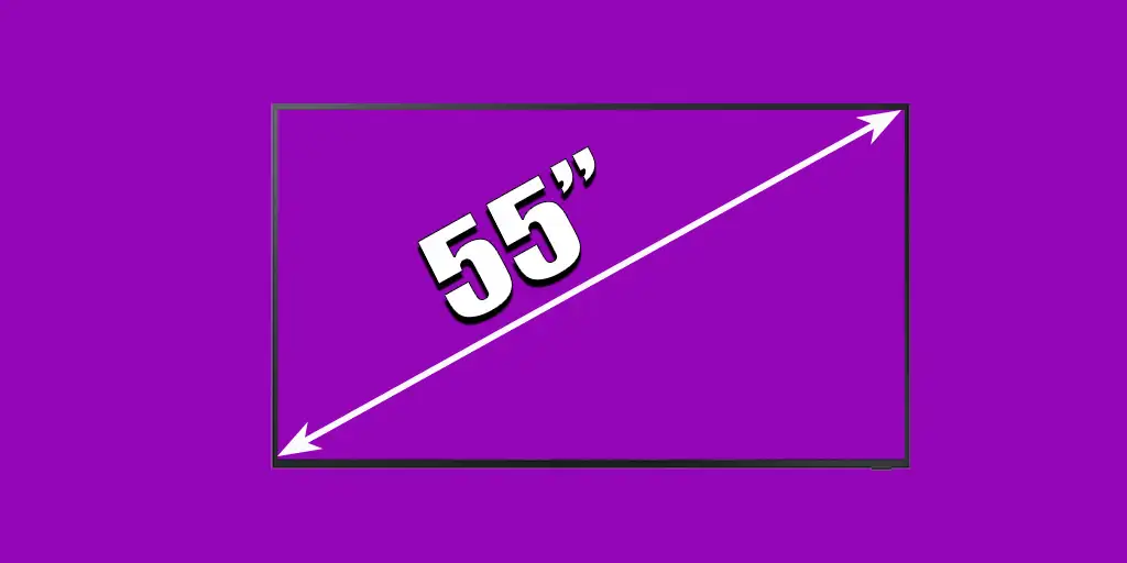 Dimensões da TV de 55 polegadas