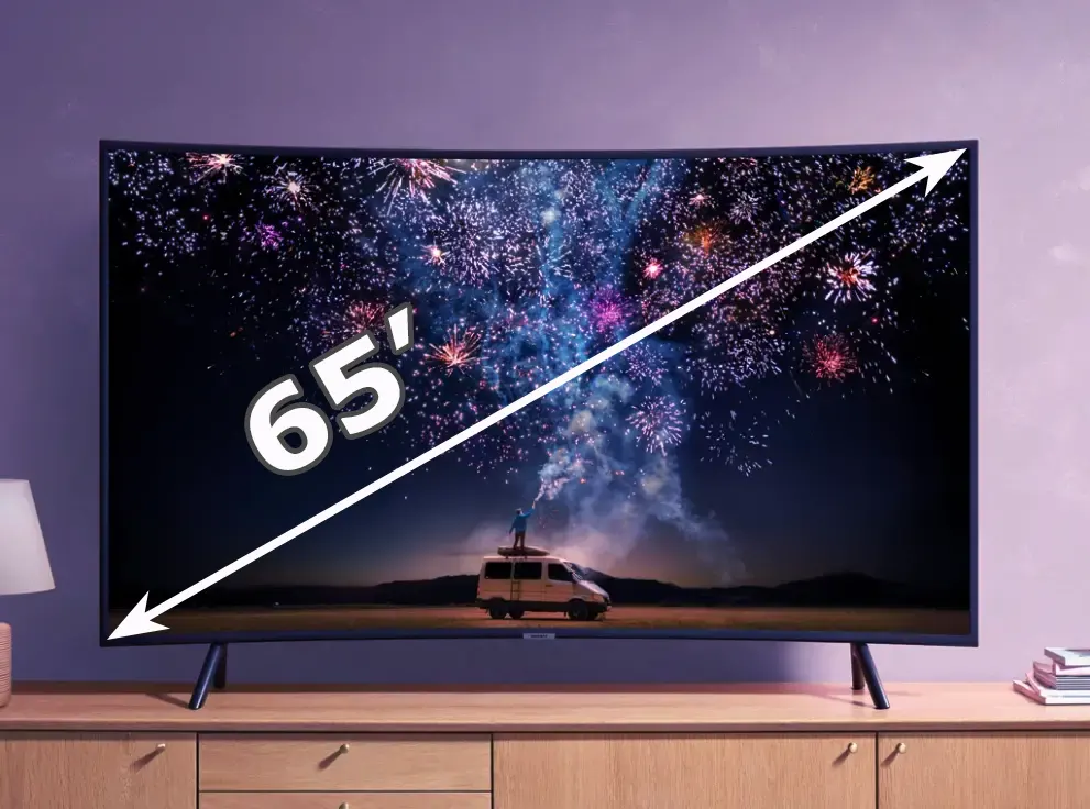 Qual é a largura de uma TV de 65 polegadas?: dimensões da TV de 65 polegadas